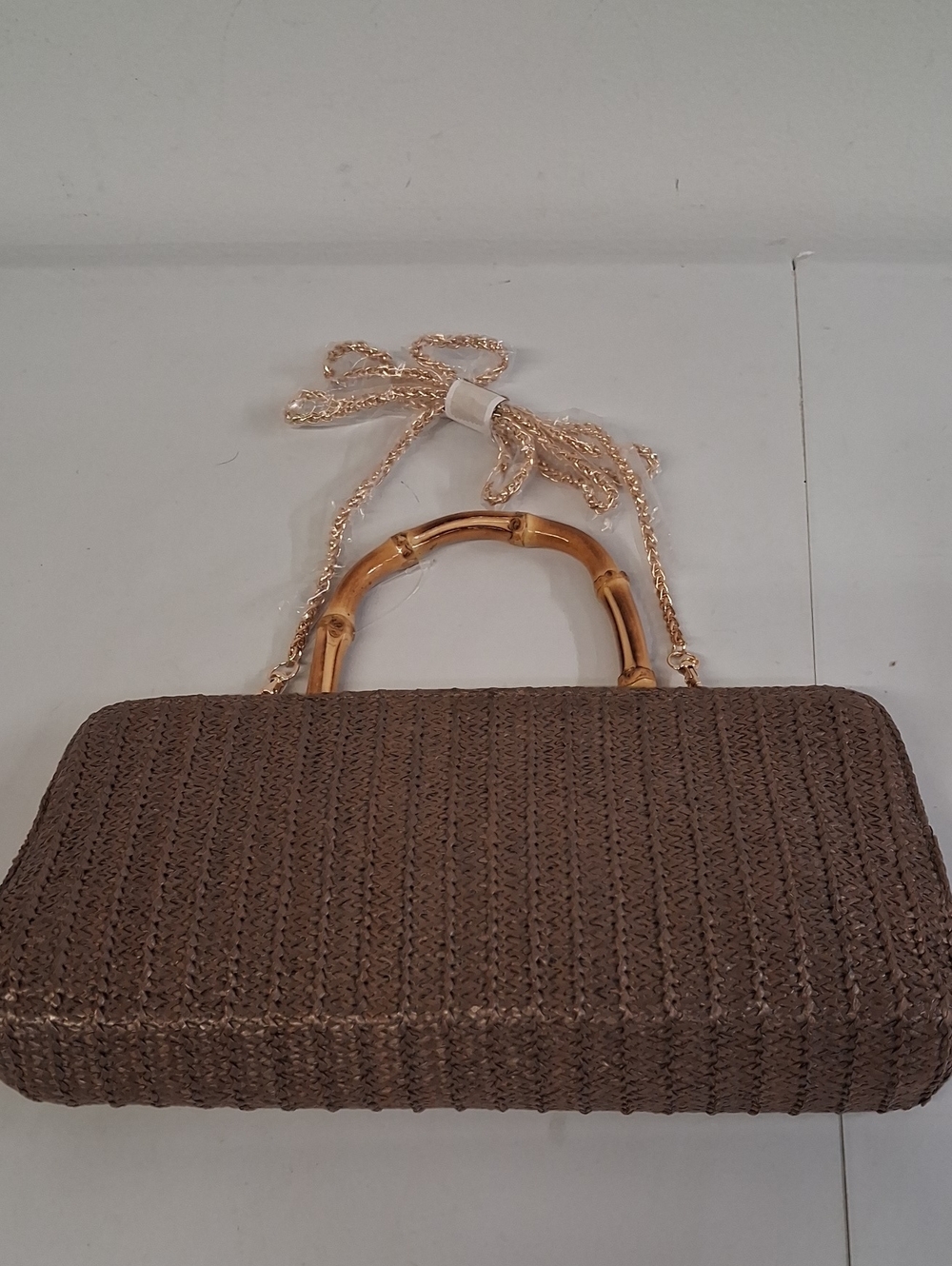 NWOT Womens AQUA Medium Raffia Crossbody Bag
